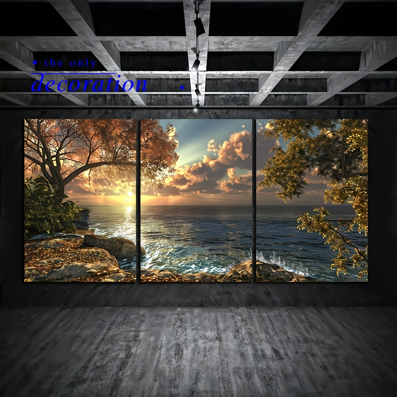 Abstract Canvas Set - Framed Set of 3 Canvas Wall