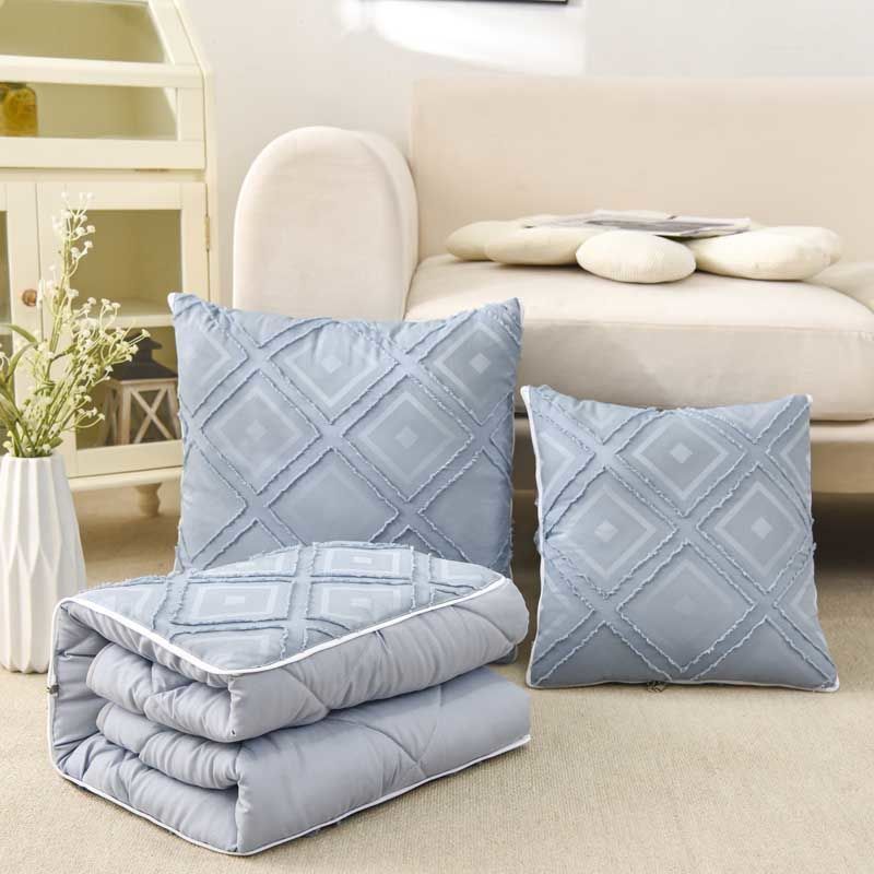 Throw Pillow - Light Blue Geometric Pattern 2-in-1 Convertible