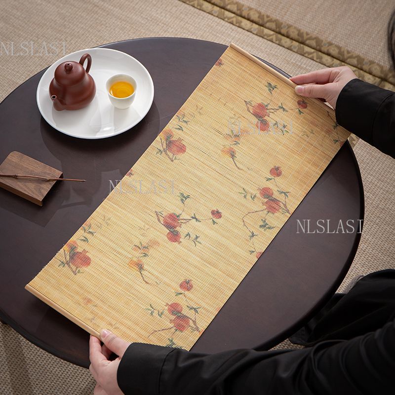 Bamboo Table Runner Printed Bu - Table Runner 评论和价格