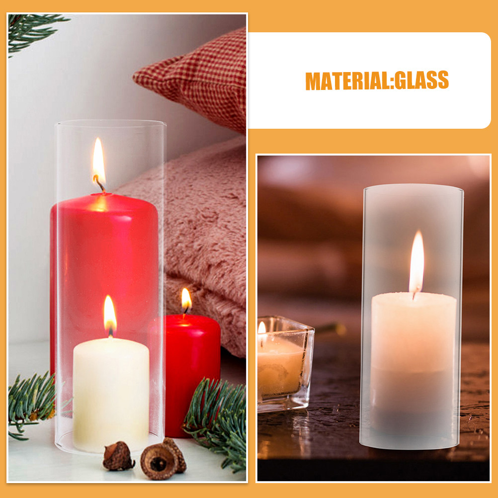 Transparent Glass Hurricane Sh - Candle Holder Decor 评论和价格