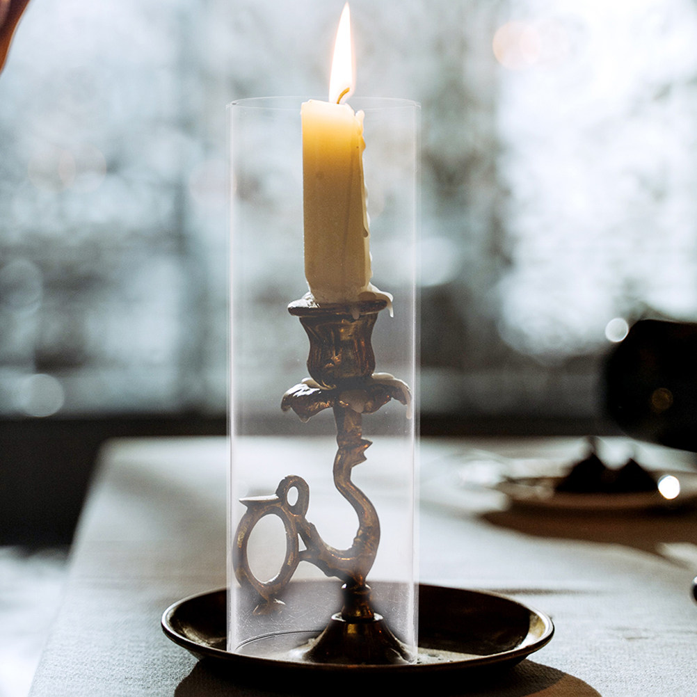 Transparent Glass Hurricane Sh - Candle Holder Decor 评论和价格