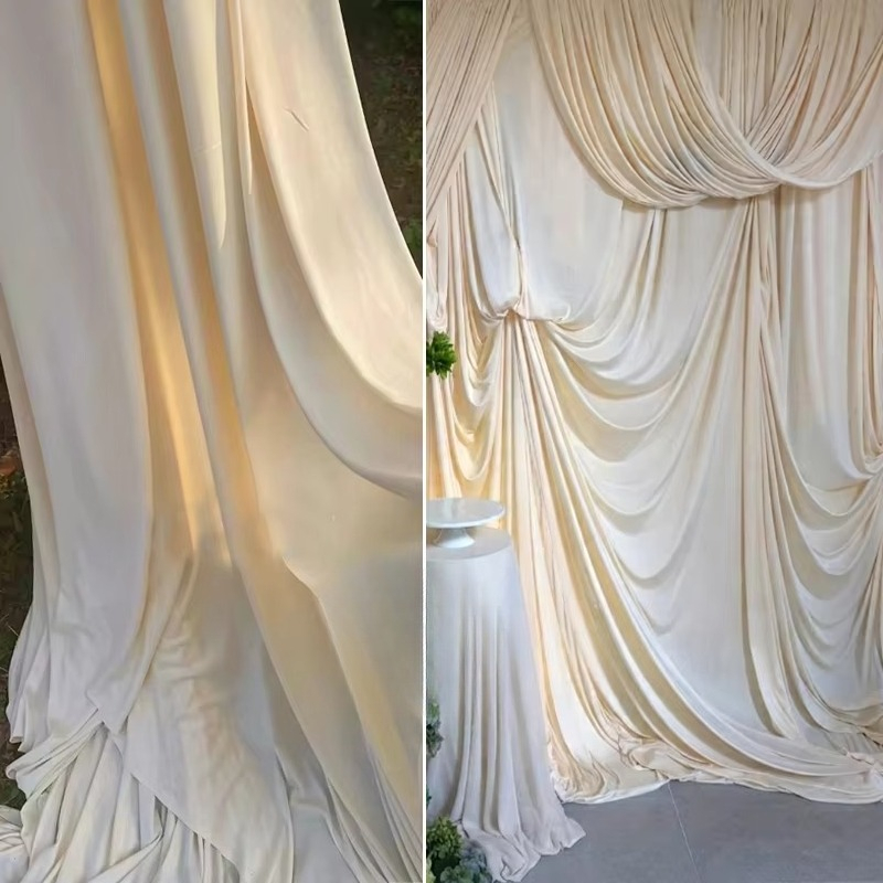 White  Coffee Milk Silk Stretc - Curtain Curtain 评论和价格