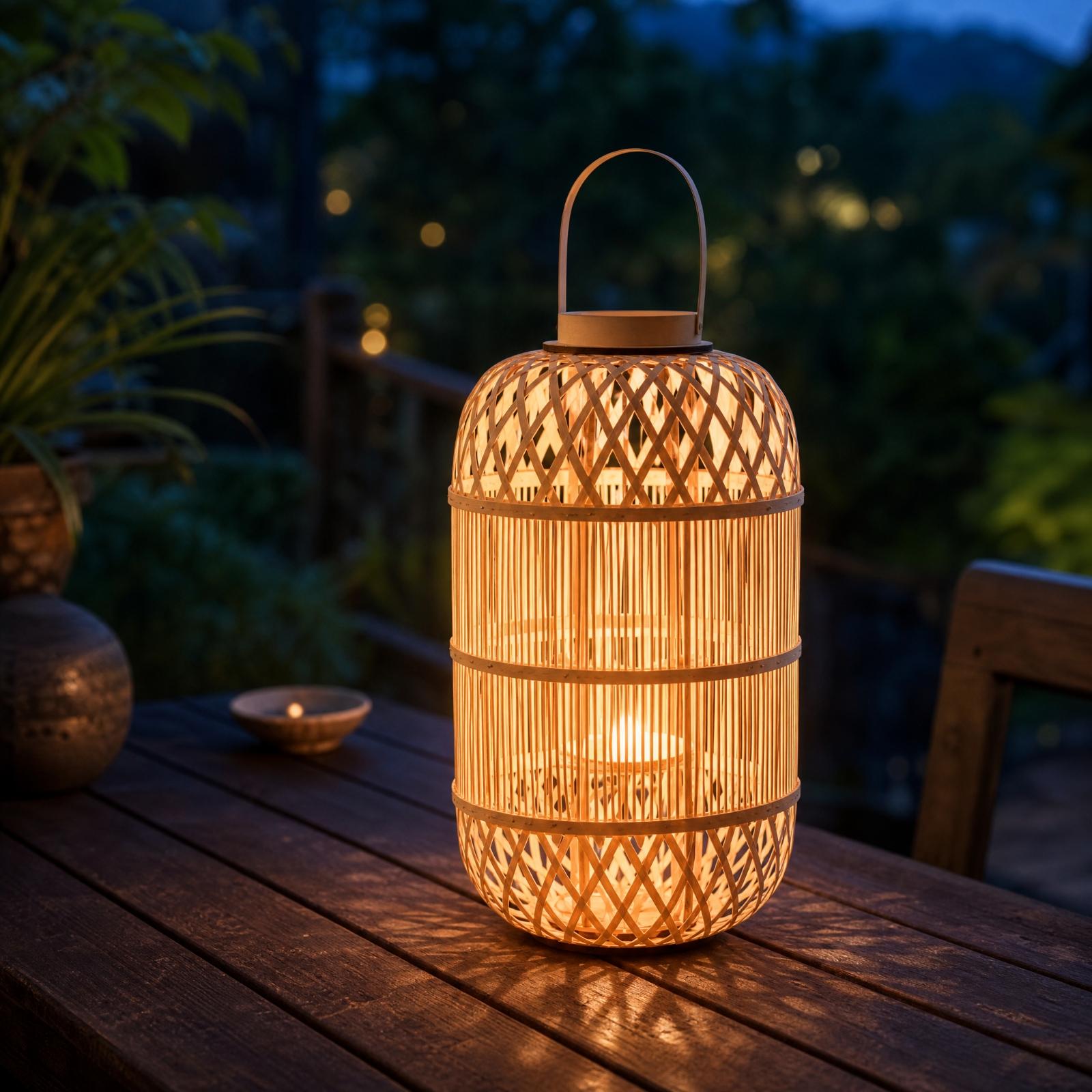 Decorative Bamboo Candle Lante - Candle Holder Decor 评论和价格