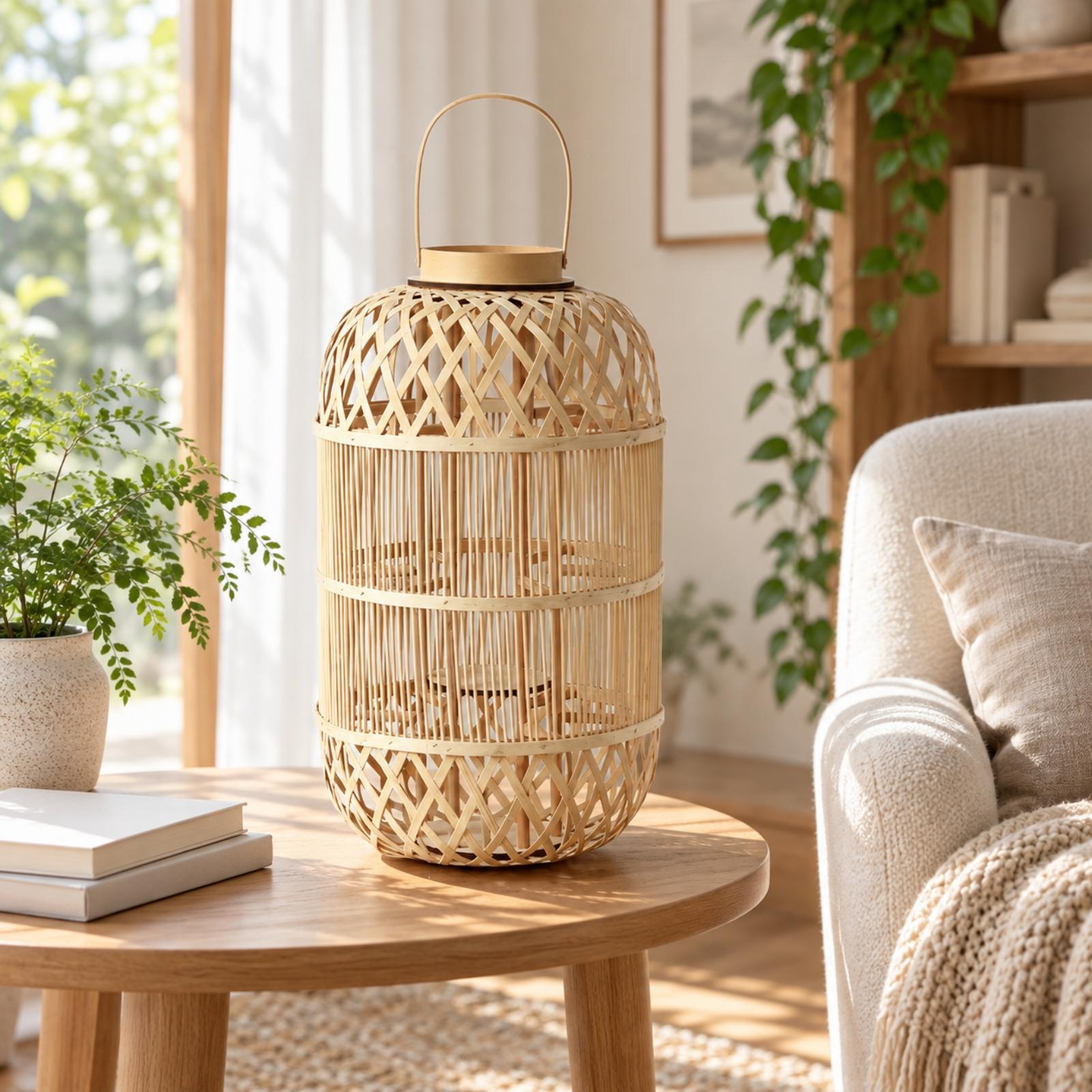 Decorative Bamboo Candle Lante - Candle Holder Decor 评论和价格