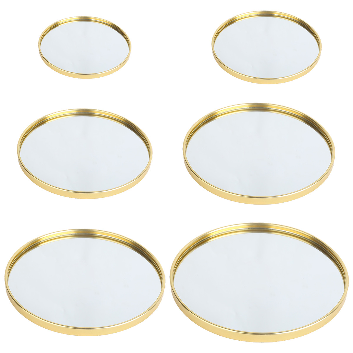 Gold‑Toned Round Mirror Tray,  - Decorative Mirror 评论和价格
