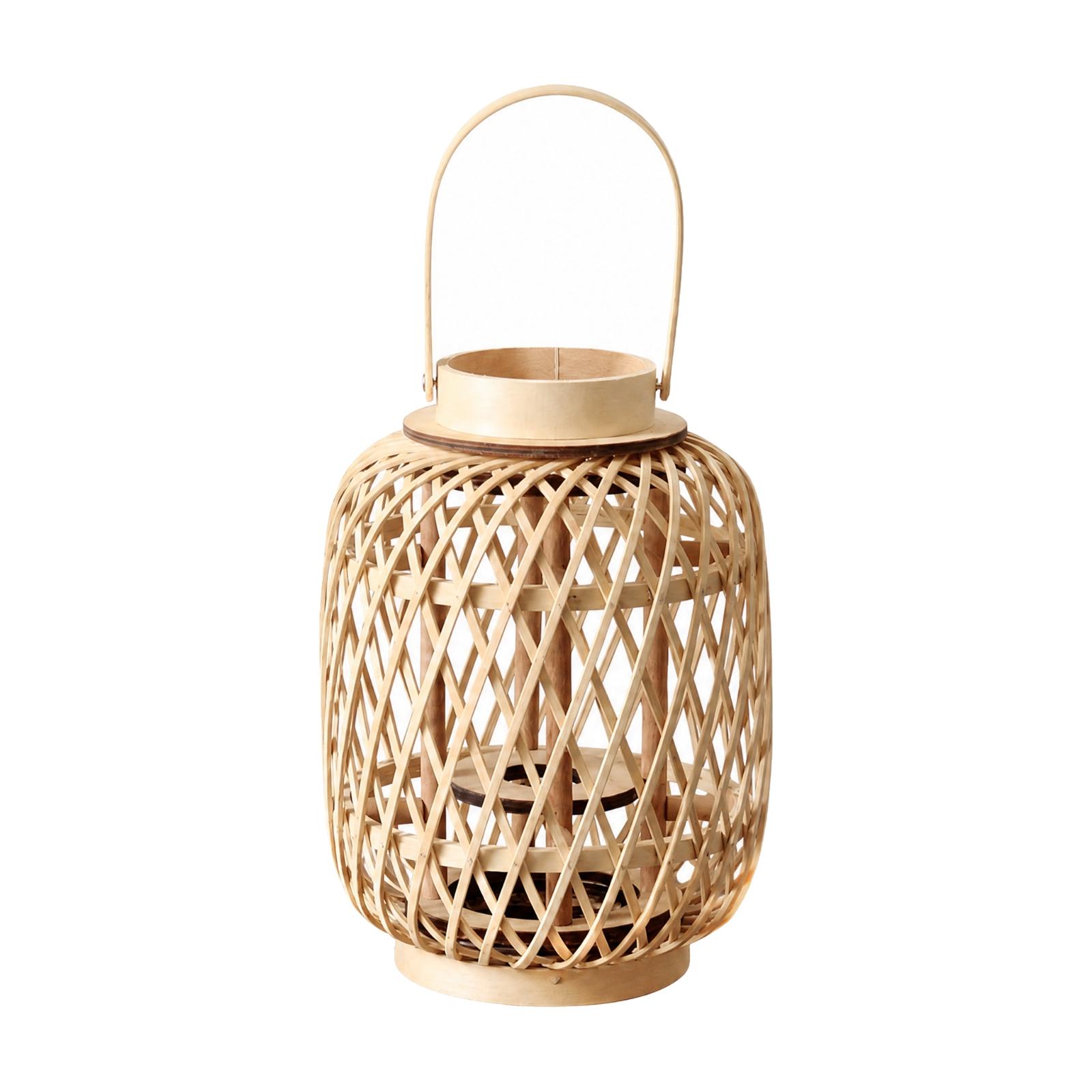 Bamboo Candle Lantern Holder H - Candle Holder Decor 评论和价格