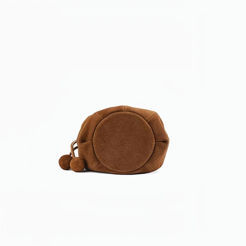 Frosted Suede Bucket Bag Pumpk - Interior Design High End 评论和价格