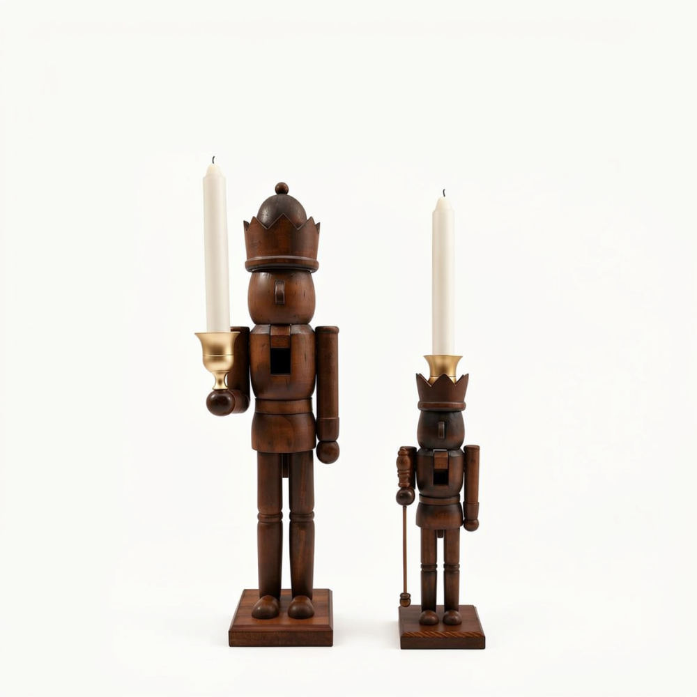 Vintage Style Nutcracker With  - Candle Holder Decor 评论和价格