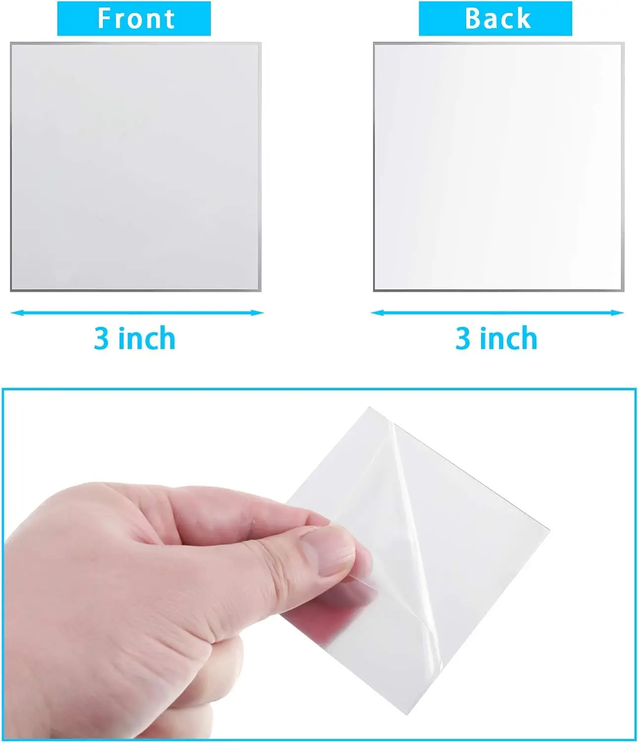 Mini Size Square Mirror Adhesi - Decorative Mirror 评论和价格