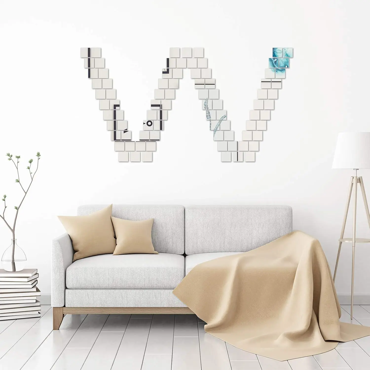 Mini Size Square Mirror Adhesi - Decorative Mirror 评论和价格