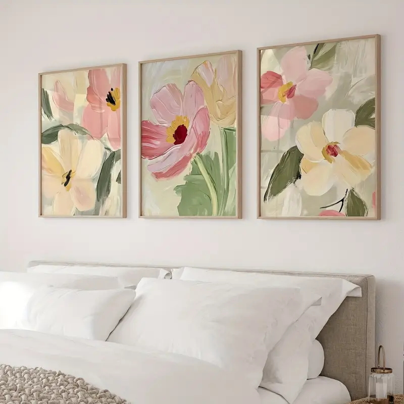 3pcs/Set Pastel Floral Canvas  - Abstract Canvas Set 评论和价格