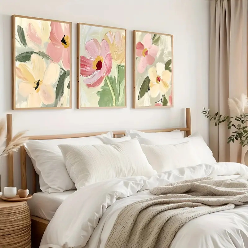 3pcs/Set Pastel Floral Canvas  - Abstract Canvas Set 评论和价格