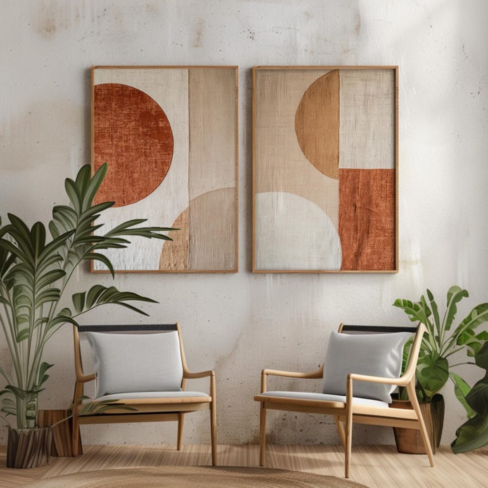 2pcs frameless Canvas Painting - Abstract Canvas Set 评论和价格