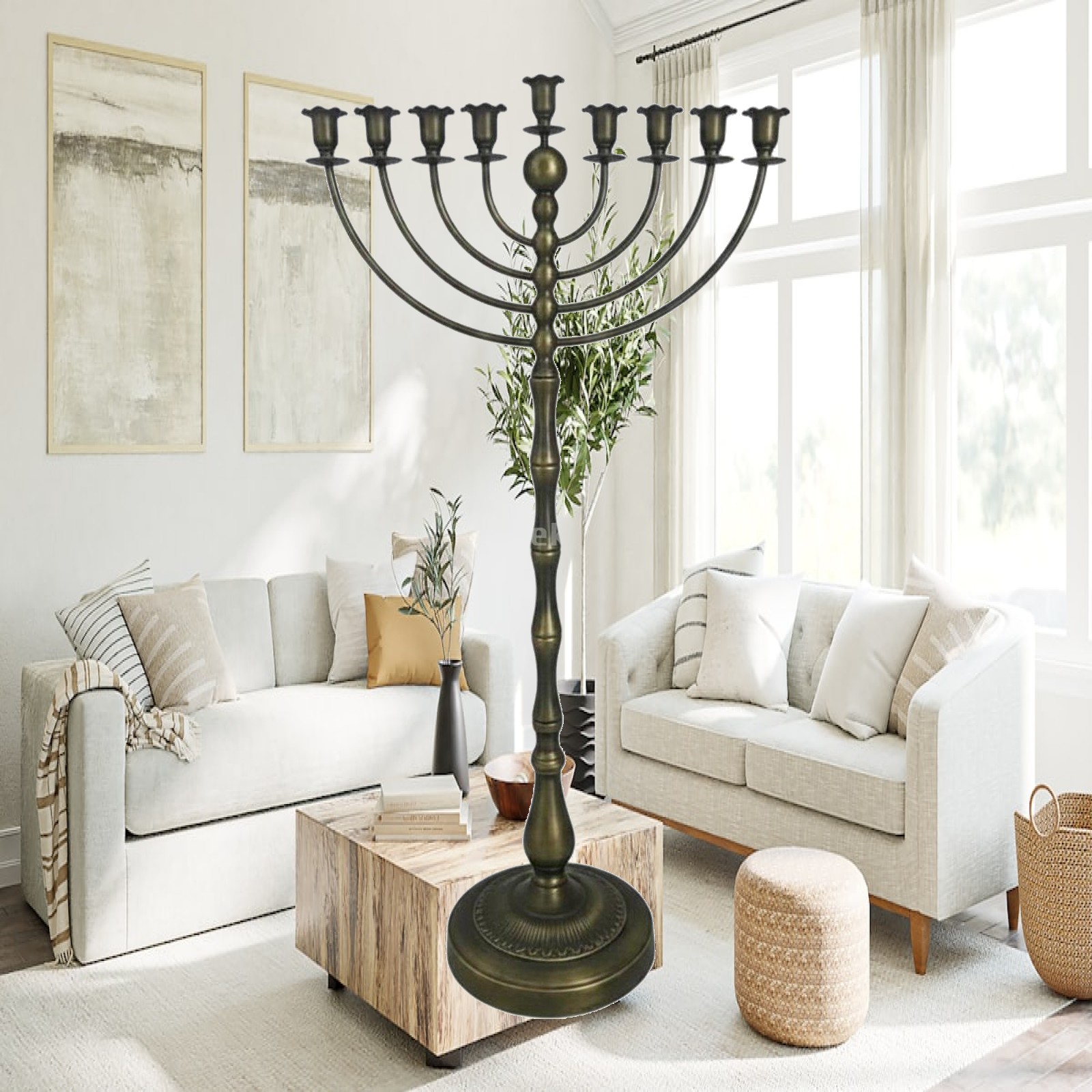 Tall Bronze Candelabra Floor S - Candle Holder Decor 评论和价格