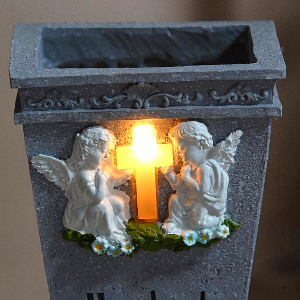 Resin Solar Cross Angel Grave  - Vase Decor 评论和价格