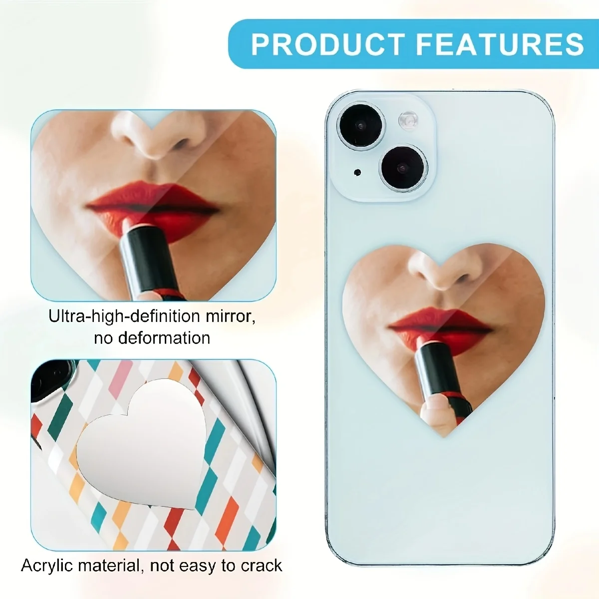 2pcs Phone Mirror Stickers,Mak - Decorative Mirror 评论和价格