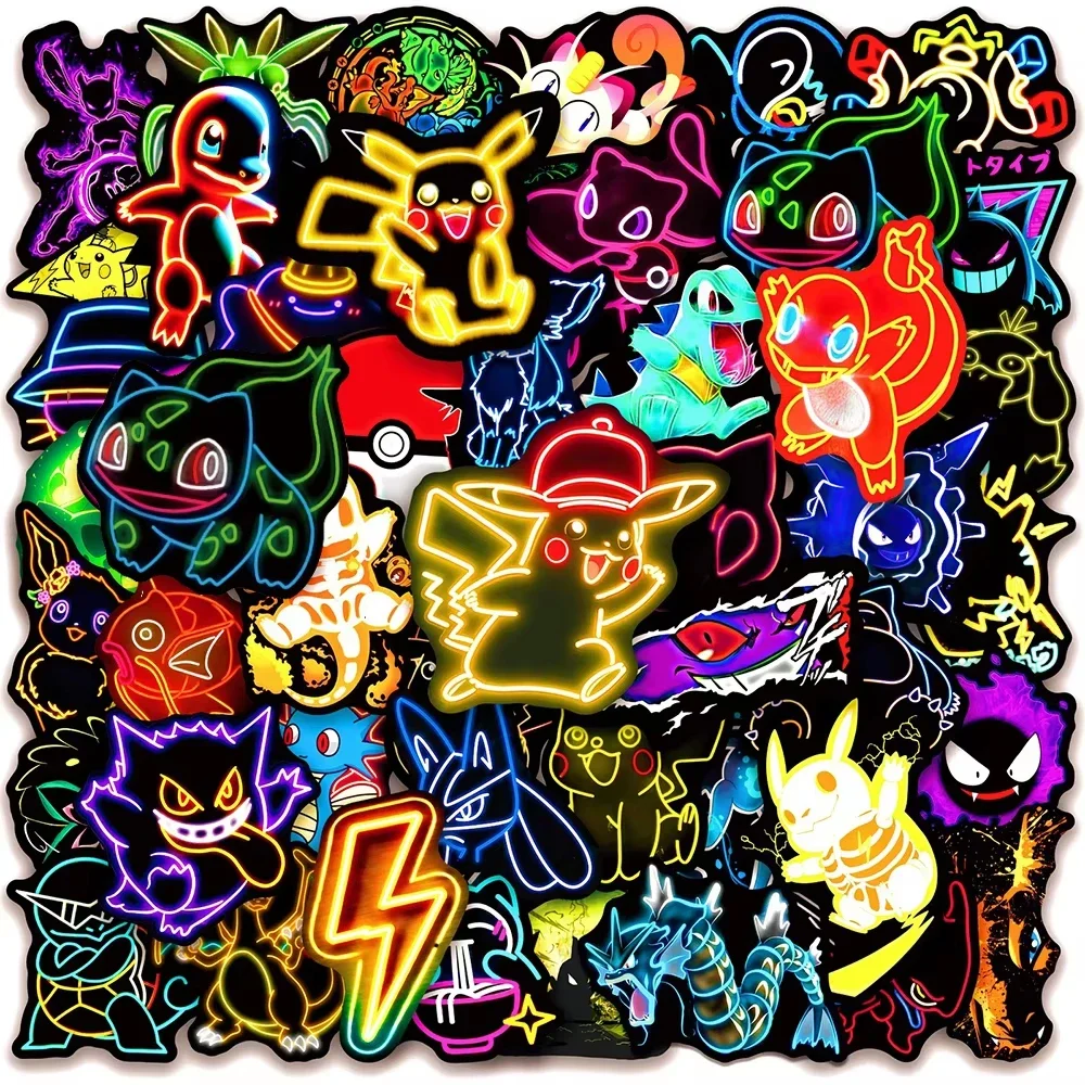 100pcs Neon  Pokémon  Stickers - Wall Sticker 评论和价格
