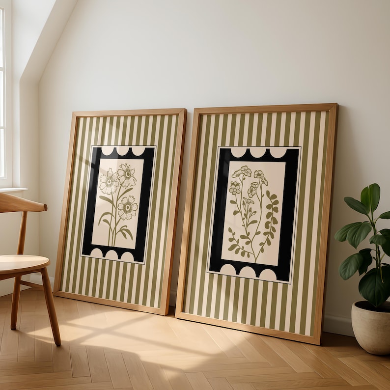 2pcs/set Bohemian Style Plant  - Abstract Canvas Set 评论和价格