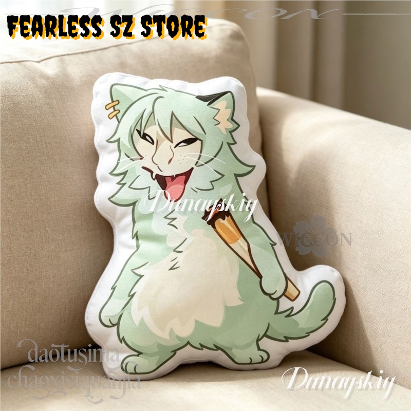 Chainsmoker Cat Q Version Doll - Throw Pillow 评论和价格