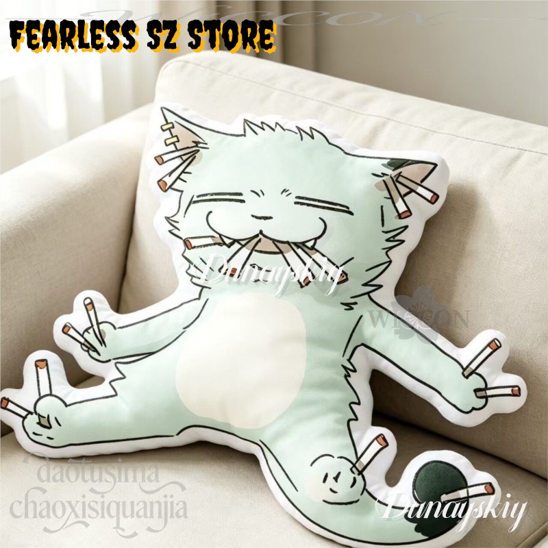 Chainsmoker Cat Q Version Doll - Throw Pillow 评论和价格