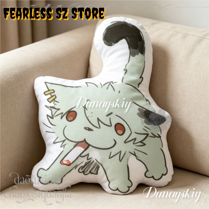 Chainsmoker Cat Q Version Doll - Throw Pillow 评论和价格